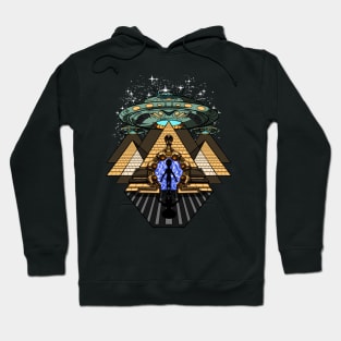 Alien Abduction Egyptian Pyramids Hoodie